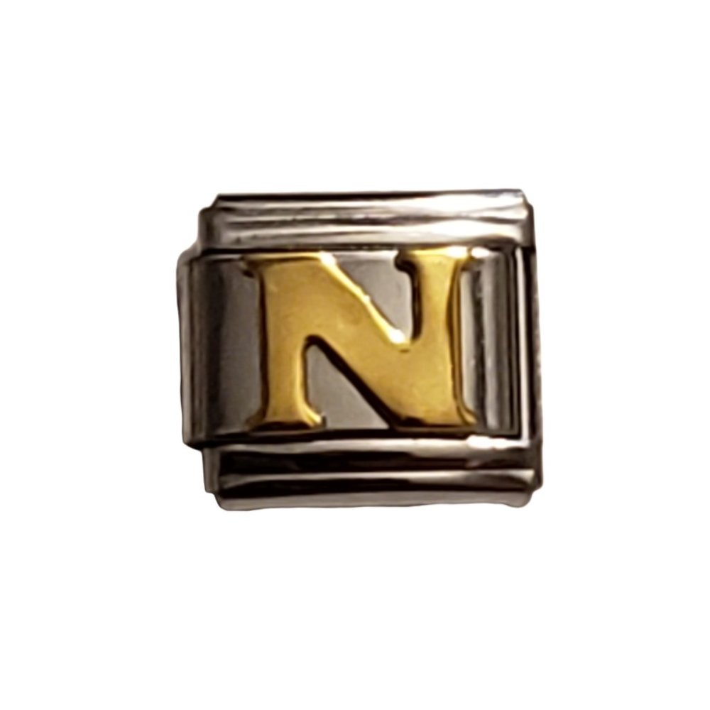 Italian Charm Bracelet Alphabet Letter Link - LETTER "N"